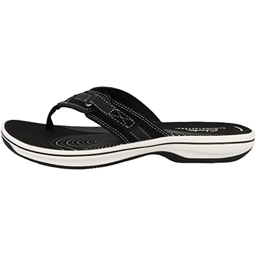 Clarks Brinkley Sea, Chanclas Mujer, Black Synthetic, 39.5 EU