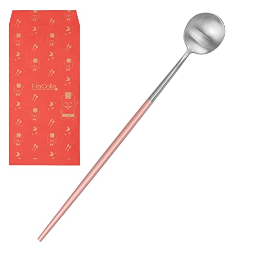 【フラコレ モダン】北欧 カトラリー ロングスプーン マドラー おしゃれ 【オリジナルパッケージ】 スプーン カラー全16色 シルバーピンク