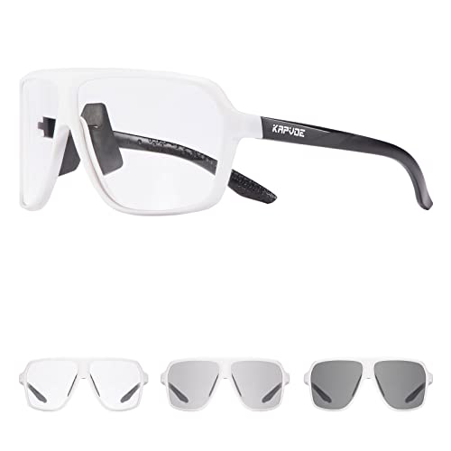 KAPVOE Photochromic Cycling Glasses for Men Women Sports Sunglasses MTB Biking Sunglasses UV Protection K64