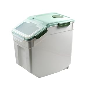 SMELL & SMILE Contenedor de Comida para Perro Contenedor pienso Perros con Ruedas Contenedor para Pienso Contenedor de Alimentos para Mascotas Caja de Alimentos (22 * 40 * 41.5CM)