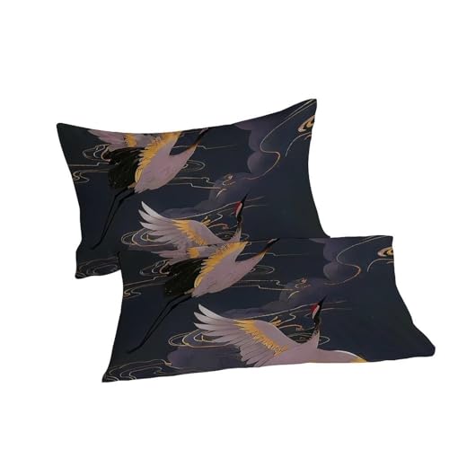 Parure de lit grue blanche 3 pièces en microfibre 260x220cm - 7
