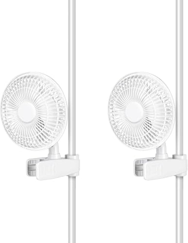 Simple Deluxe Clip Fan, 6 Inch Grow Tent Fan, Adjustable 90° Angles, 15W, 2 Speeds Control, 2 Pack