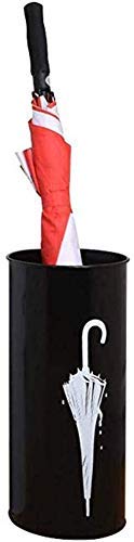 Porte-parapluie sur pied en acier inoxydable noir pour entrée élégante