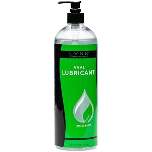 LYNK Water Based Hand Pump Lube 32 oz, Long Lasting Easy Clean Sexual Privacy Gel Lubricant Compatible Latex Silicone Sex Toys Couples Men Women Anal Ease Solo Life Personal Lubrification Play