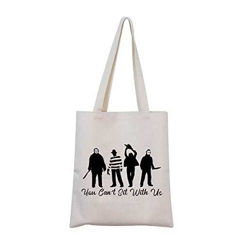BAUNA Regalo para amantes de películas de terror You Cant Sit with Us Bolsa de maquillaje para fanáticos de la película de terror Regalo, Sit With Us - Bolsa de mano