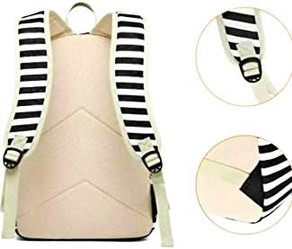 Women Backpack Laptop Fashion Travel USB Charging Bag for Teenager Girls College Student School Canvas Rucksack Casual Daypack Fit 15.6 Inch Notebook Striped Small (1-Black)