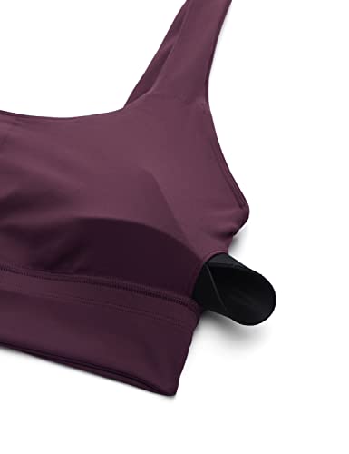 Image of CRZ YOGA Butterluxe U Back Sports Bras | Light Support, Removable Pads, Yoga, Extremely Soft, Longline, Scoop Neck, Wide Straps, for Women
