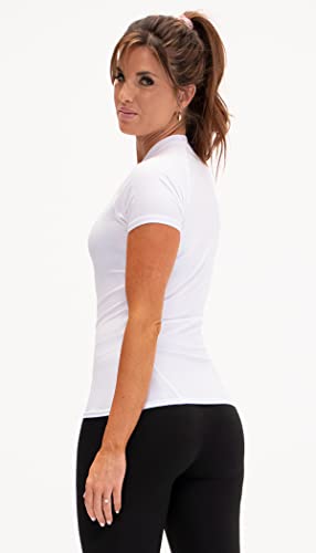 DEVOPS 3 Pack Women's Compression Shirt Dry Fit Short Sleeve Running Athletic T-Shirt Workout Tops3