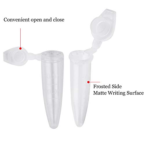 Bronagrand 200 Pieces 0.5Ml Polypropylene Graduated Microcentrifuge Tubes With Attached Lid Clear #TOP3