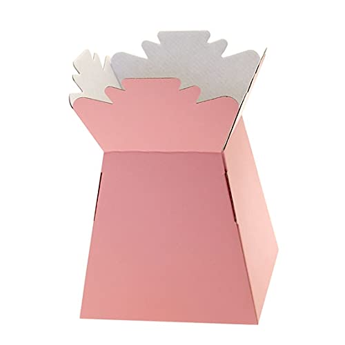 Floralcraft Pale Pink Hand-Tied Living Vase Florist Bouquet Box, Presentation/Transporter Box/Flower Plant Aqua Boxes, (Pack of 15)