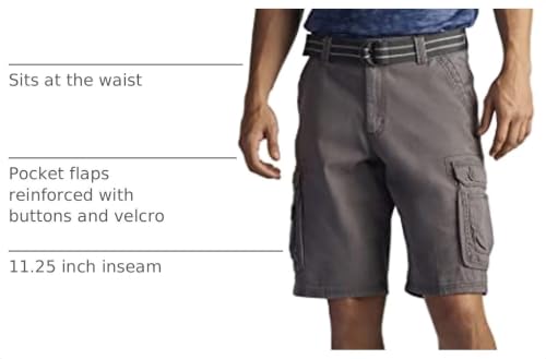 Lee Men's Dungarees New Belted Wyoming Cargo Short, Vapor, 40 Grey - image 3