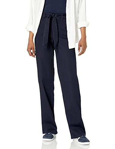 Anne Klein Womens High Rise Tie Waist Flare Jeans