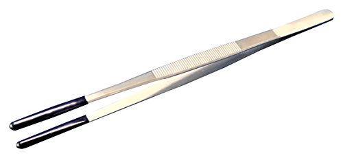 Scientific Labwares PVC-Tipped Extra-Long Forceps, Stainless, Straight, 12"