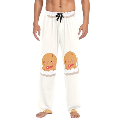 Christmas Cookies Men's Pajama Bottoms Plaid Pajamas Pants for Men Soft Long Lounge Woven Pj Sleep Pant with Pockets2