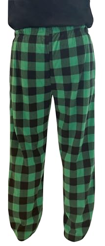 Image of #followme Men's Buffalo Plaid Pajama Pants - Micro Fleece Lounge PJs with 2 Pockets, Elastic Waist, Soft Sleep Pants S-XXXL