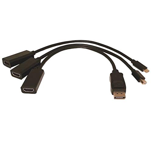 NÖRDIC HDMI-N9000 3 in 1 HDMI Adapter, 1xUSBC To HDMI 4K 60Hz, 1xDP To HDMI 4K 60Hz, 1xMini DP To HDMI 4K 60Hz, Black, 15cm Length