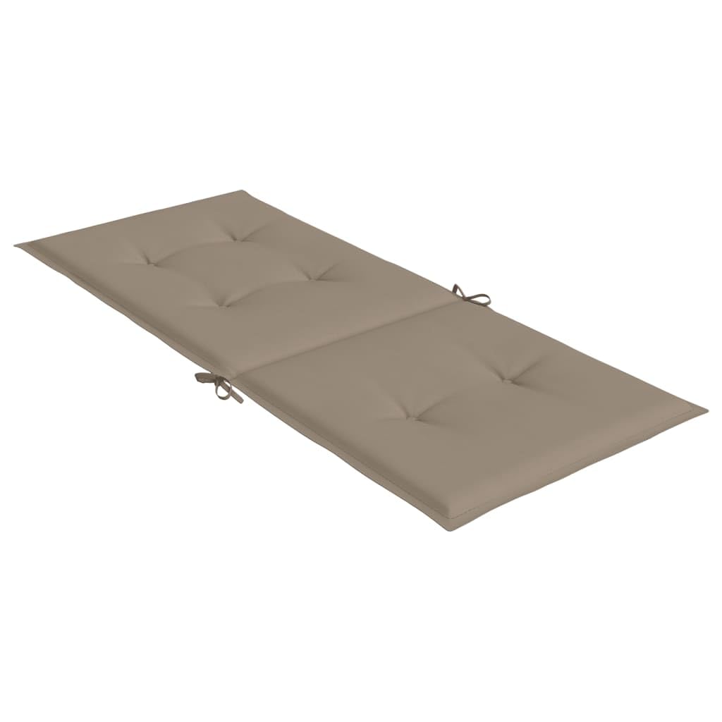 Gartenstuhlauflagen für Hochlehner 2er Set – Bequeme Hochlehner-Auflagen in Taupe, 120x50x3 cm Sitzkissen aus robustem Stoff für Gartenstühle, Hochlehner-Stuhlkissen