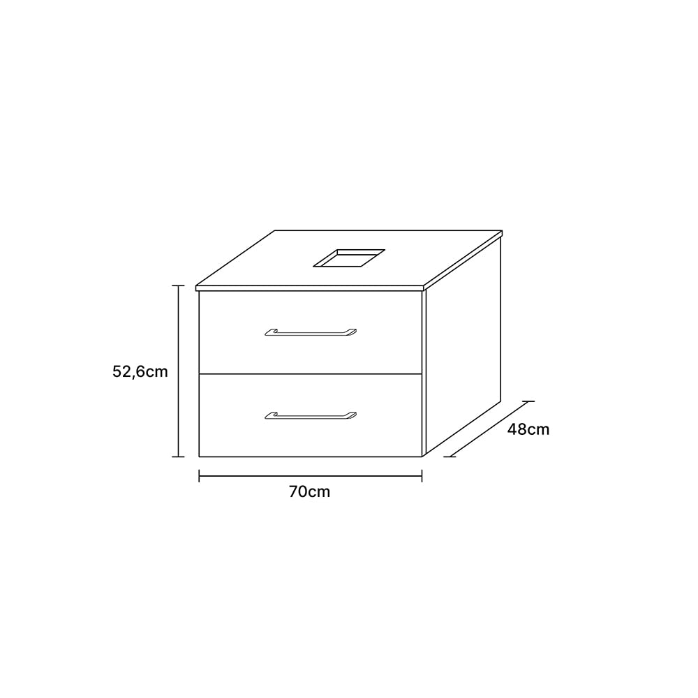 Planetmöbel Juego de Muebles de baño Lux 70 cm de Color Dorado Roble/Antracita sin Lavabo con 2 armarios Midi Dorados Roble/Antracita