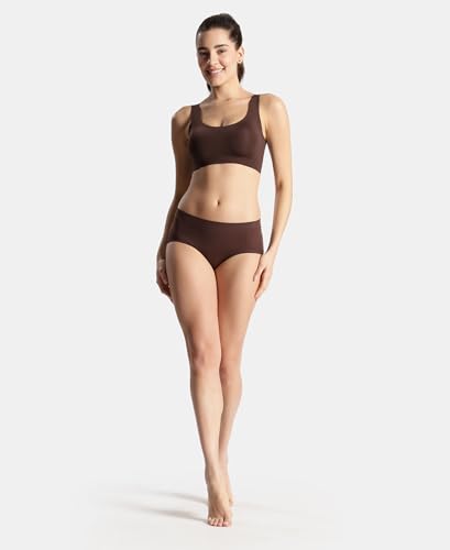 Image of Jockey 1827 Women's High Coverage Microfiber Nylon Elastane Stretch Mid Waist Hipster with No Visible Pantyline