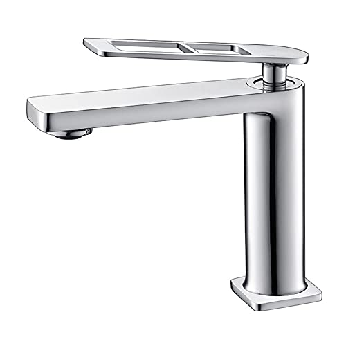 Robinet de lavabo en cuivre chromé avec double poignée au design épuré