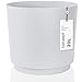 KONZEPT Blumentopf 32,5 cm - großer Übertopf aus Kunststoff für Zimmerpflanzen, modern und wetterfest, für Innen und Außen, Weiß