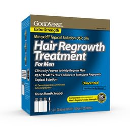 Miniatura 5 de GoodSense Minoxidil Solución tópica USP, 5 por ciento, tratamiento de recrecimiento del cabello para hombres, extra fuerte 6 onzas líquidas (paquete