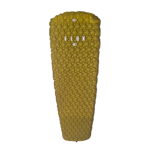 OEX Flux 7 Ultralite Inflatable Camping Mat for All-Season & Cold-Weather, 550g, R-Value 7, 8cm Thick, 184 x 59cm, Ideal for Hiking, Backpacking & Wild Camping