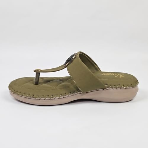 Image of Comfortable Synthetic Leather Sandals for Women and Girls | Thong Strap Casual Open Toe Flat Footwear for Daily Outings | Durable Everyday Footwear