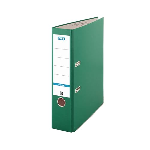 Elba A4 Lever Arch File, 570 Sheet Capacity, 80mm Spine, Strong Paperboard, Single Pack, Green – Durable Office, School & Home Filing Organiser