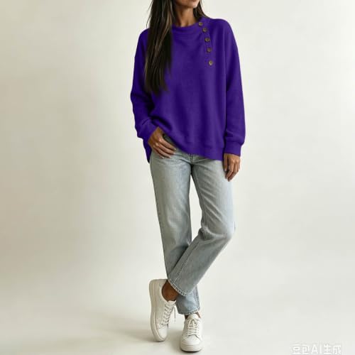 Crewneck Sweatshirts Women Fall Y2k Preppy Fleece Oversized Sweatshirt - image 4