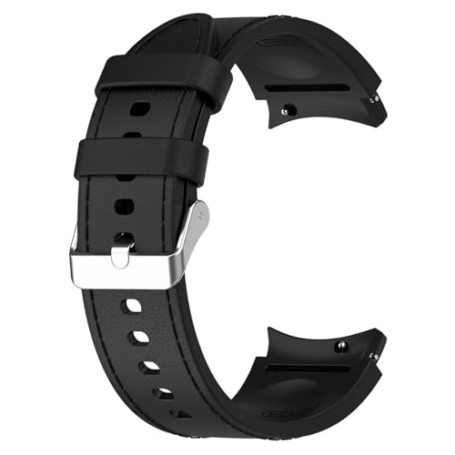 [�����ȓX] ���U�[+�V���R���n�C�u���b�h�X�g���b�v �ɓK��Samsung Galaxy Watch4 6 Classic 43 47mm/Galaxy Watch6 5 4 40mm 44mm 5Pro 45mm �o���h Correa(Silver Bl