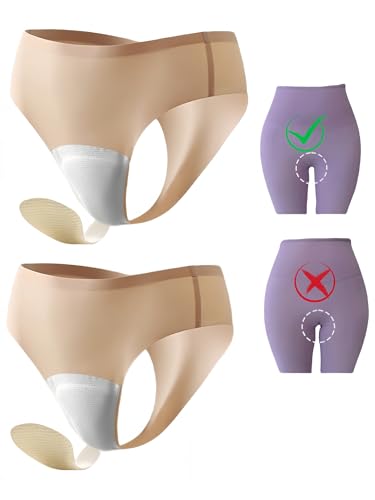 Image of Seamless Anti Embarrassment Workout Underwear | No-Show Invisible Thongs, Smooth Contour Proof Intimates, Cameltoe Concealer Clothing Layer