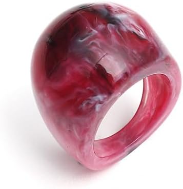 Resin Chunky Rings for Women Multicolor Acrylic Knuckle Plain Rings Set Fashion Y2k Statement Rings Cute Acrylic Chunky Ring Jewelry - Image 5