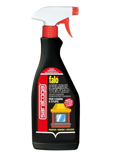 Saratoga Falò Pulisci Vetro Spray, Detergente Potente per Camini e Stufe, Pulito sicuro in pochi minuti, 500ml