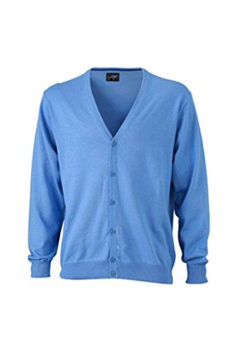 James & Nicholson Classico Cardigan in Cotone (M, Glacier-Blue)