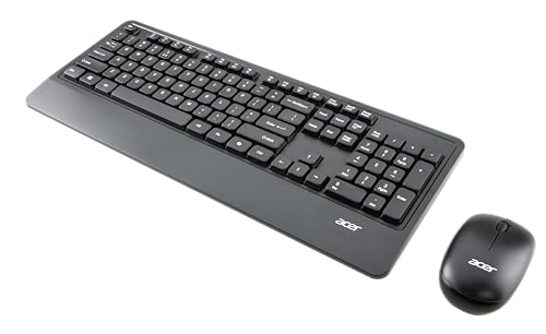 Image of Acer PalmEase Wireless Keyboard & Mouse Combo with Palm Rest | 2.4GHz, 1600 DPI, Co-Pilot Key, Rupee ₹ Symbol | 10m Range, 10M Keystroke Life, Power Saving Mode | Windows & Mac Compatible - Black