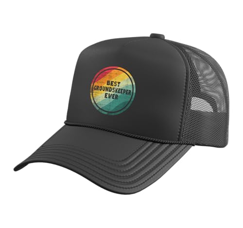 Best Groundskeeper Ever Funny Groundskeeper Trucker Hat with Adjustable Mesh Back, Black