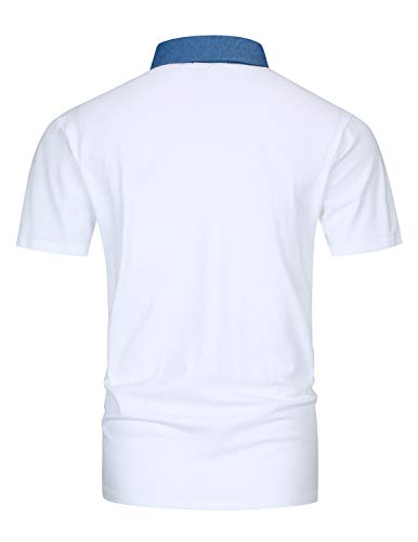 GHYUGR Polo Uomo Manica Corta Maglietta Denim