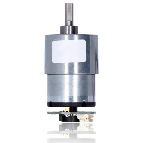 flexman JGB37‑520 Speed Reduction Gear Motor with Encoder, DC 12V Electric Micro DC Geared Motor Supporting Forward Reverse Movement for Household Appliances Medical Equipment (1000RPM)