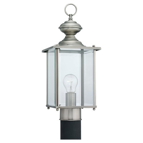 Generation Lighting 8257-965 Jamestowne Outdoor Post Lantern Outside Fixture, One - Light, Antique Brushed Nickel