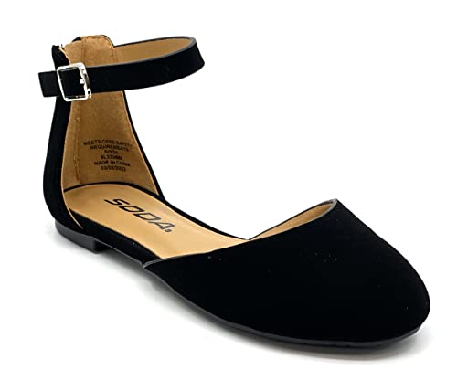 Soda Children's/Kid/Big Kid Girl's Ballerina Flat Shoes Missy 2 Black 13