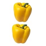 LALAFINA 2個 仿真彩色辣椒 軽量 な人工ピーマン 食品サンプル 野菜模型 インテリア装飾 教育用撮影小道具