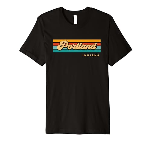 31Zt6oX4pEL._SL500_ Vintage Sunset Stripes Portland, Indiana Premium T-Shirt