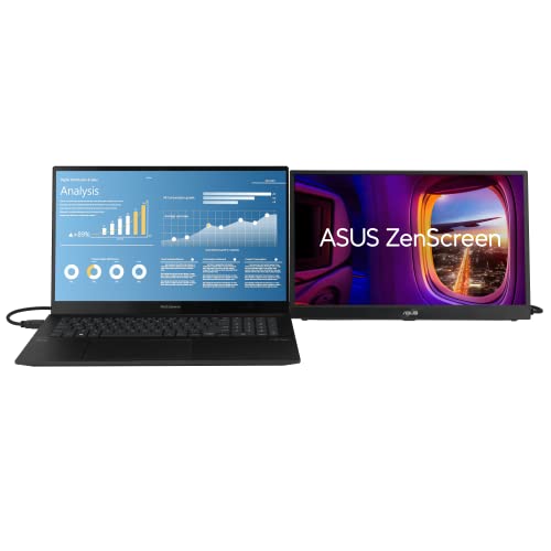 ASUS ZenScreen MB17AHG - 17,3 Zoll tragbarer USB Monitor - Full HD 1920x1080, Typ-C, HDMI, Autorotation, leichtes Design, Kickstand, Stativ Sockel - IPS Panel, 144Hz, FreeSync, 16:9, entspiegelt – Bild 7