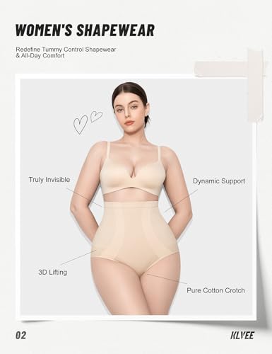 Image of KLVEE Shapewear Tummy Control Panties High Waisted Seamless Briefs