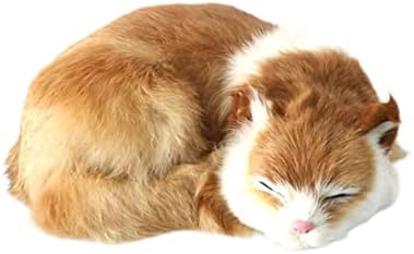 Pesoncarl Cat Toys for Kids, Simulation Sleeping Cat Cute Artificial Leather 8.27×6.69×2.76 Pulgadas Gato Realista Decorativo Decorativo Fotografía de muñecas de Gato