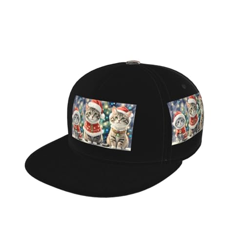 Gorra De Béisbol Gatos Vestidos De Navidad, Impresión A Cuatro Caras Gorras De Hombre Proteccion Solar Snapback Sombrero Vintage Gorra Trucker para Excursionismo Viaje Camping