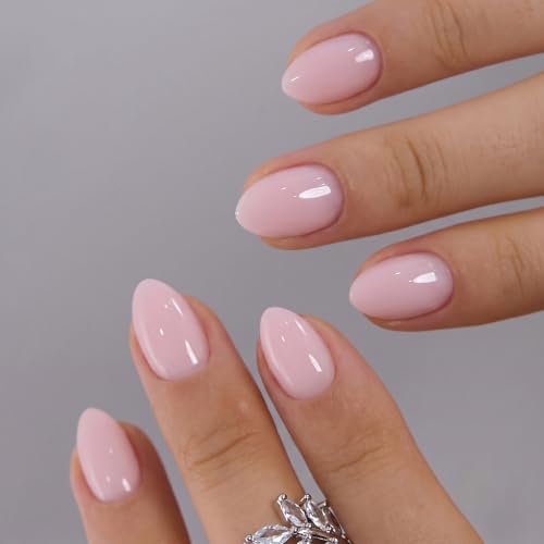 CurvLife Soft Gel Almond Extra Short Press On Nails Long-Lasting Reusable Nude Pink Fake Nails Kit with Glue & Tabs 32Pcs 16Size Salon-Quality Stick On Nails for Women At-Home Manicure (Blush Veil)