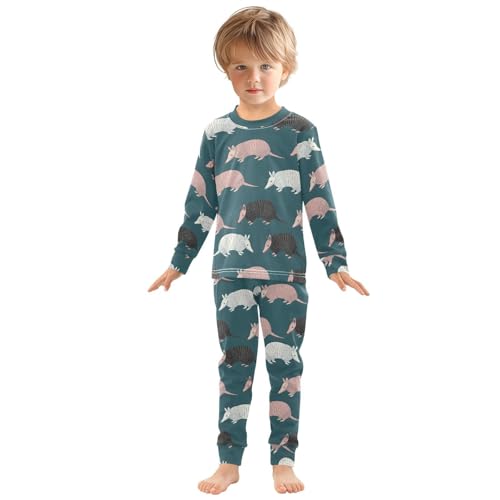 Pajama Sets Long Sleeve Armadillos Animals Soft Comfy Sleepwear 2 Piece PJS 3-8T2