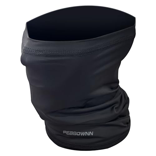 Neck Gaiter Summer Cool Down -5? Cooling Bandanas Headwear Black Face Mask Bandanas Skiing Cycling Running Peabownn Black